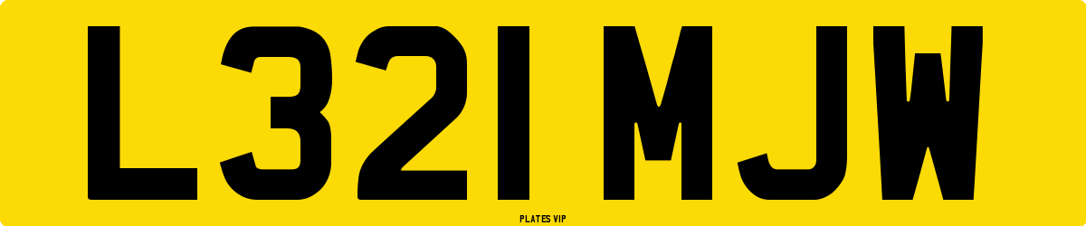 L321 MJW Number Plate