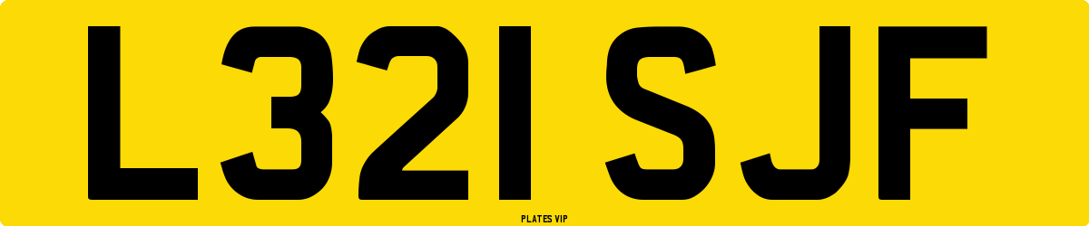 L321 SJF Number Plate