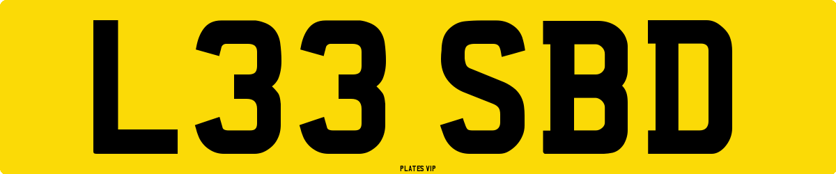 L33 SBD Number Plate