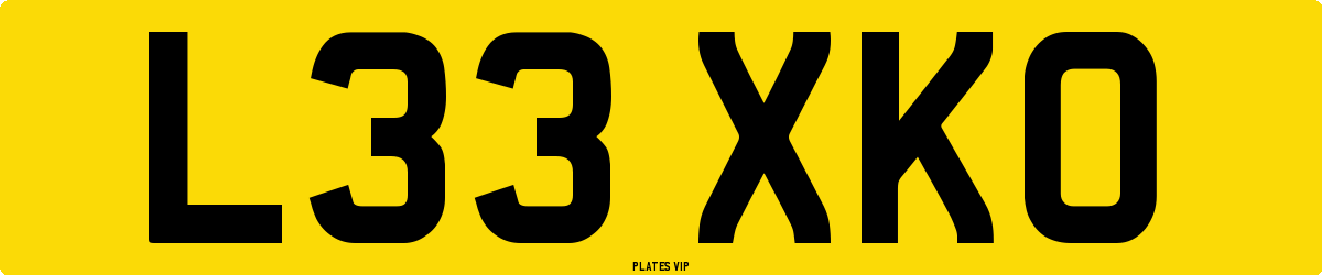 L33 XKO Number Plate