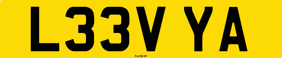L33V YA Number Plate