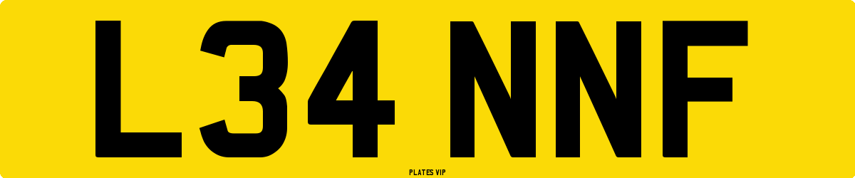 L34 NNF Number Plate