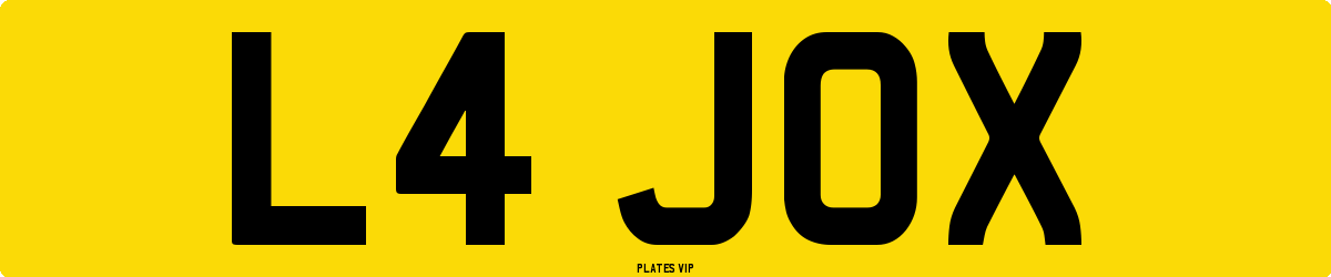 L4 JOX Number Plate