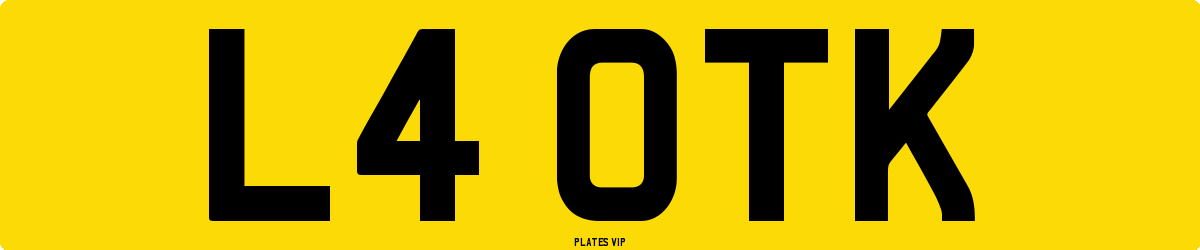 L4 OTK Number Plate