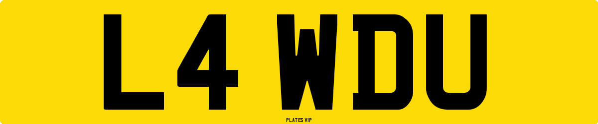 L4 WDU Number Plate