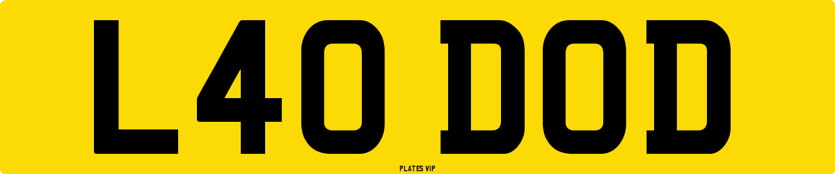 L40 DOD Number Plate