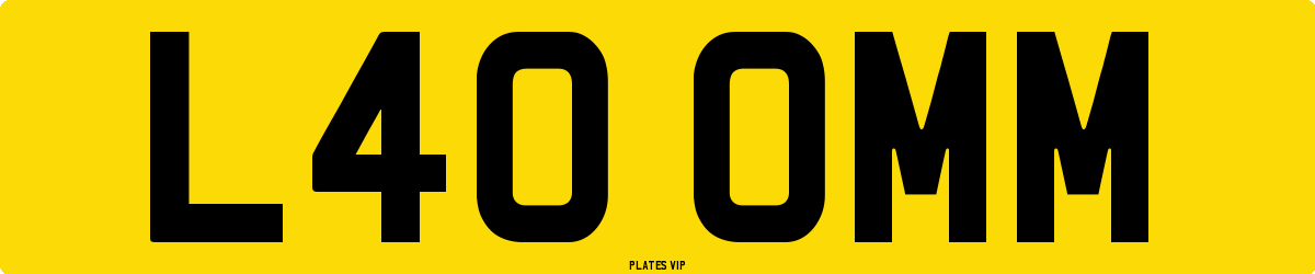 L40 OMM Number Plate