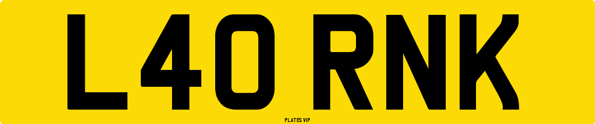 L40 RNK Number Plate