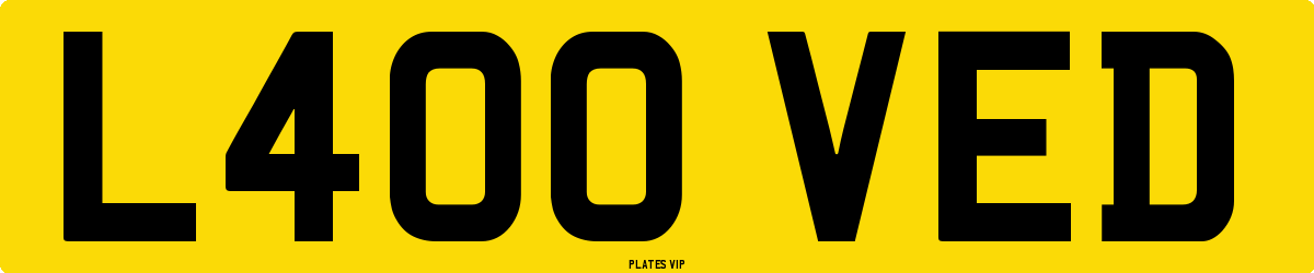 L400 VED Number Plate