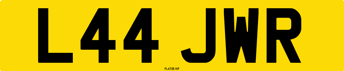 L44 JWR Number Plate