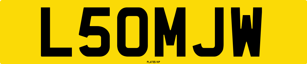 L50MJW Number Plate