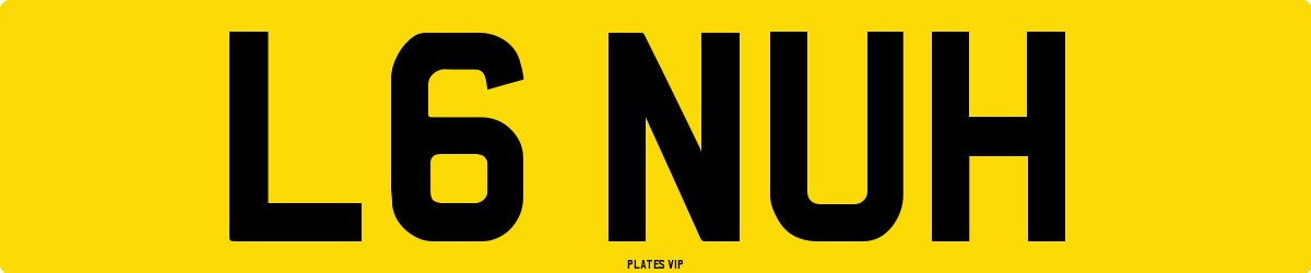 L6 NUH Number Plate