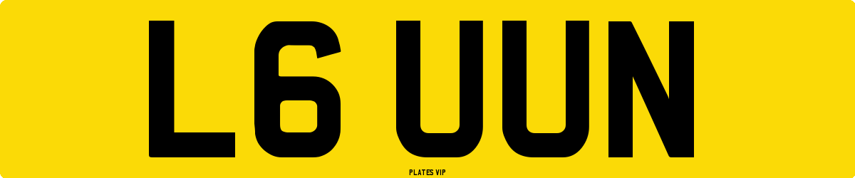 L6 UUN Number Plate
