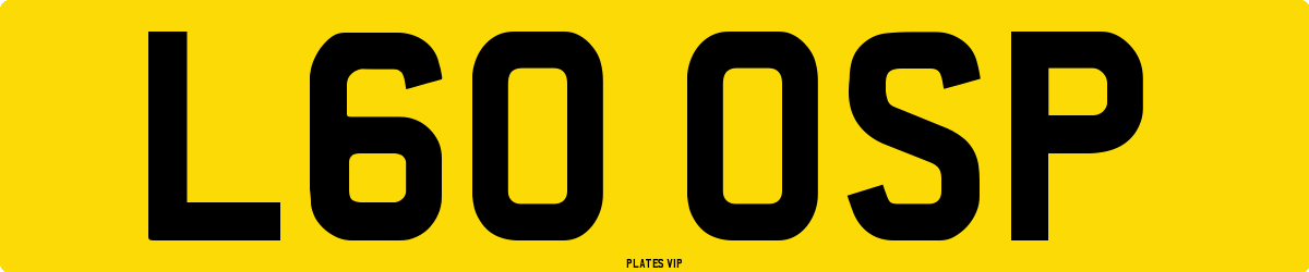 L60 OSP Number Plate