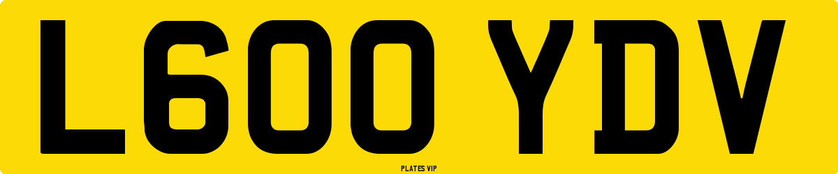 L600 YDV Number Plate