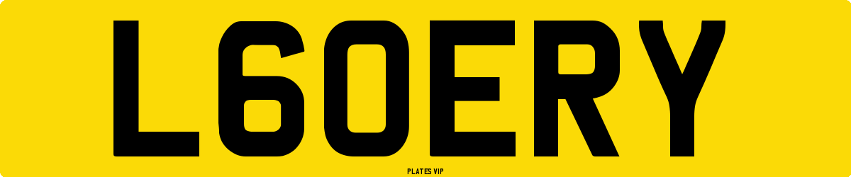 L60ERY Number Plate