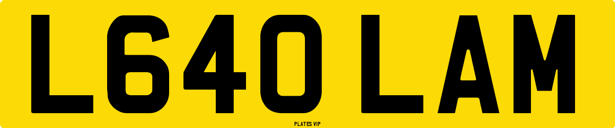 L640 LAM Number Plate