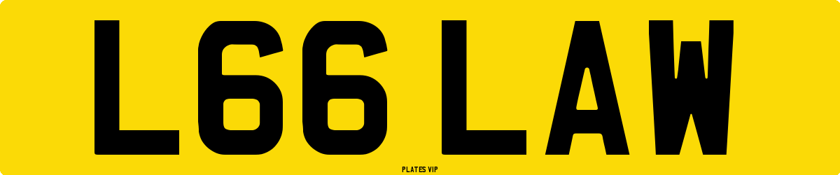 L66 LAW Number Plate