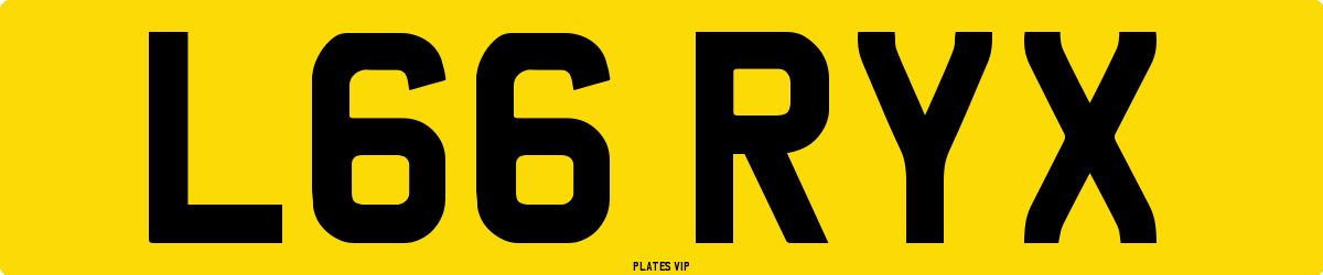 L66 RYX Number Plate