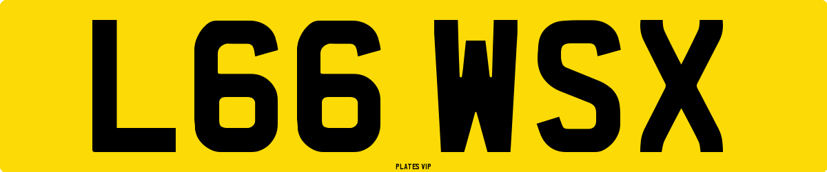 L66 WSX Number Plate