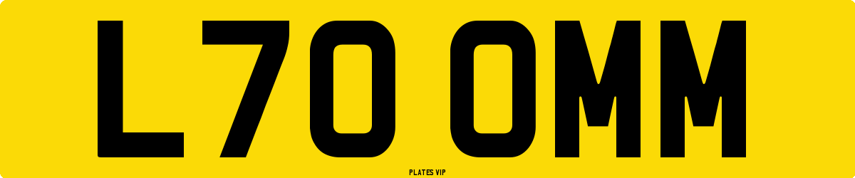 L70 OMM Number Plate