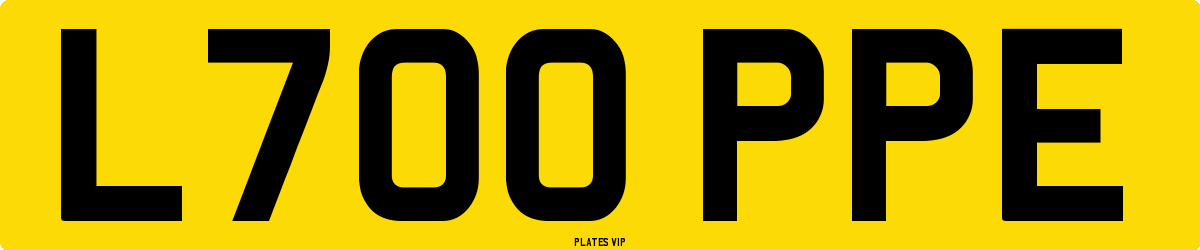 L700 PPE Number Plate