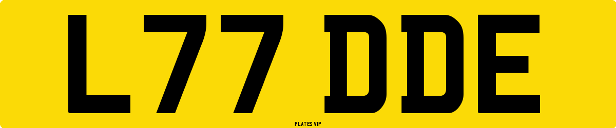 L77 DDE Number Plate