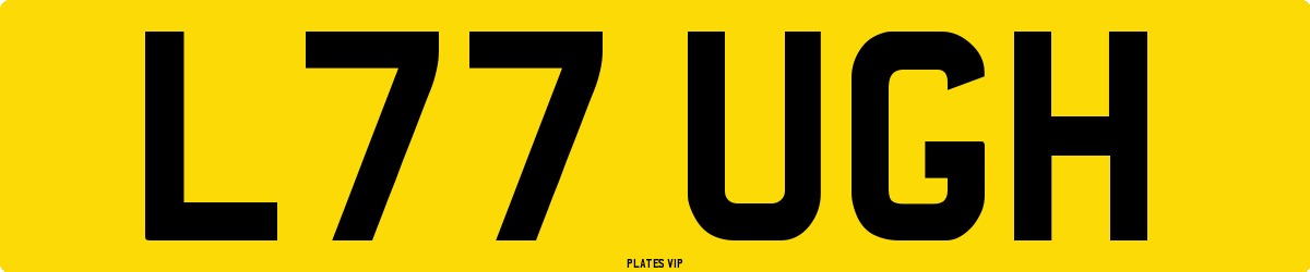 L77 UGH Number Plate