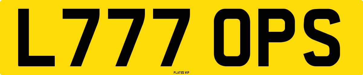 L777 OPS Number Plate