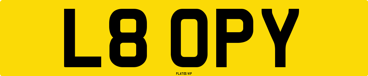 L8 OPY Number Plate