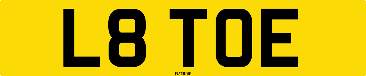 L8 TOE Number Plate