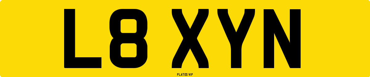 L8 XYN Number Plate