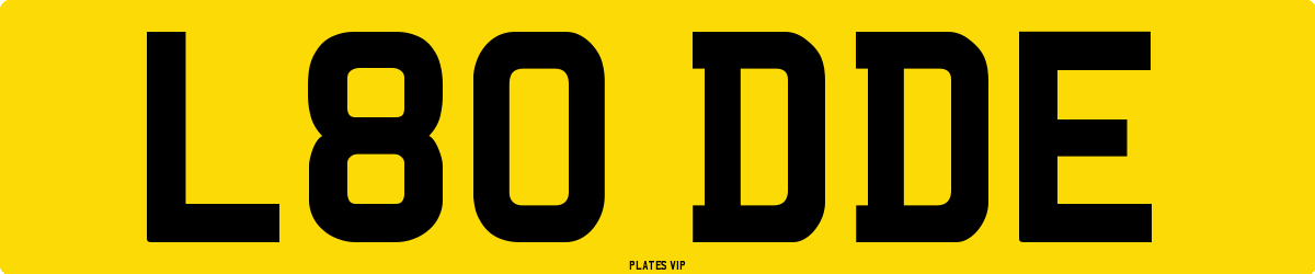 L80 DDE Number Plate