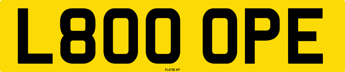 L800 OPE Number Plate