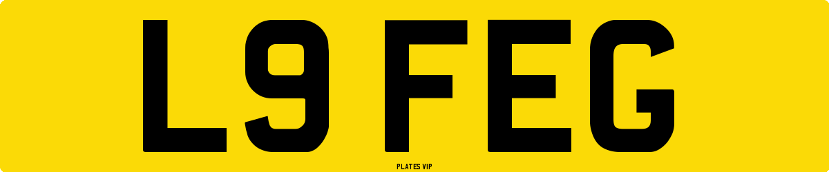 L9 FEG Number Plate