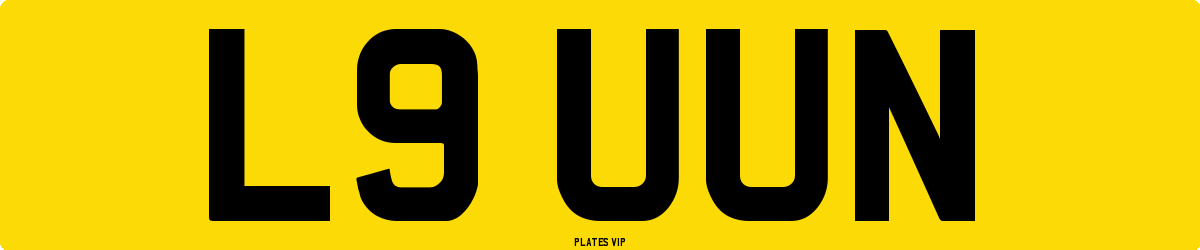 L9 UUN Number Plate
