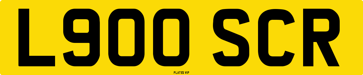 L900 SCR Number Plate