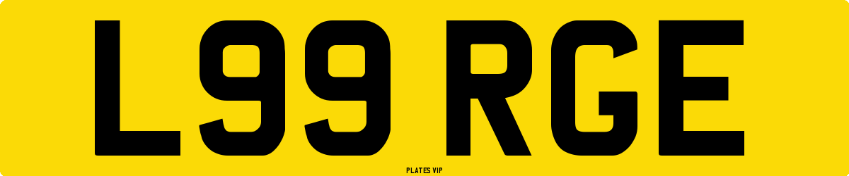 L99 RGE Number Plate