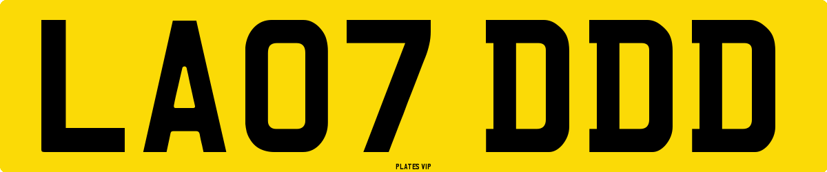 LA07 DDD Number Plate