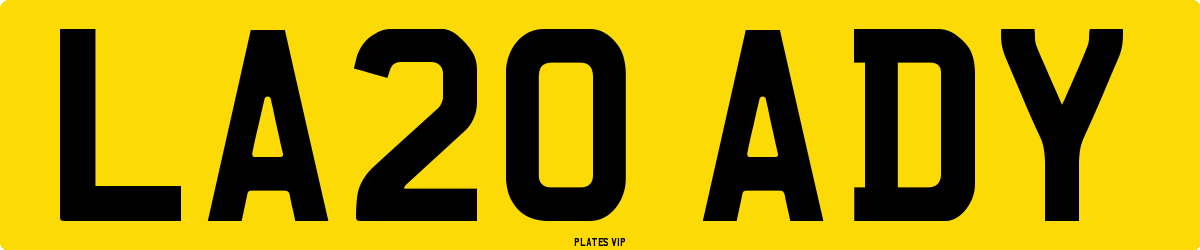 LA20 ADY Number Plate