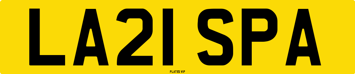 LA21 SPA Number Plate