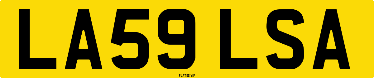 LA59 LSA Number Plate