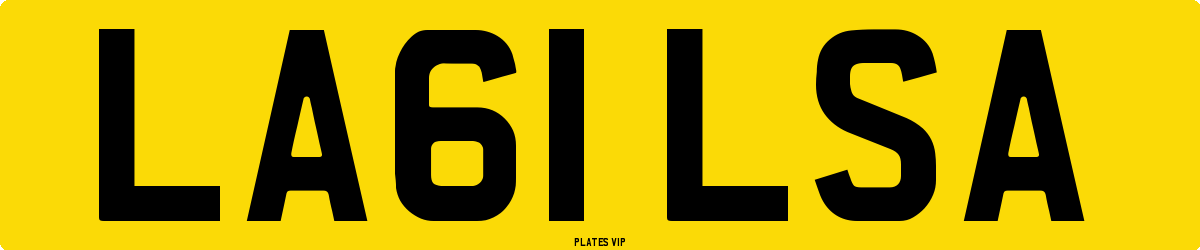 LA61 LSA Number Plate