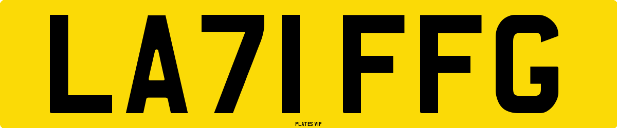LA71 FFG Number Plate