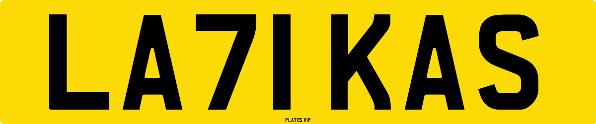 LA71 KAS Number Plate