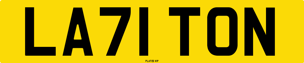 LA71 TON Number Plate