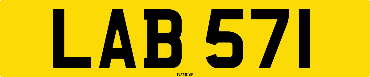 LAB 571 Number Plate