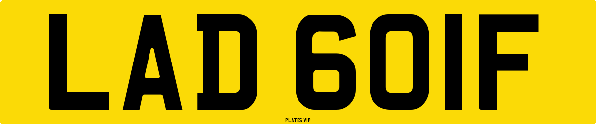LAD 601F Number Plate