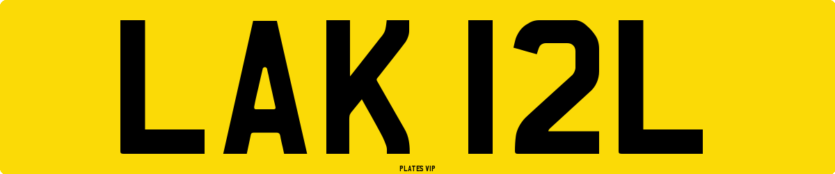 LAK 12L Number Plate