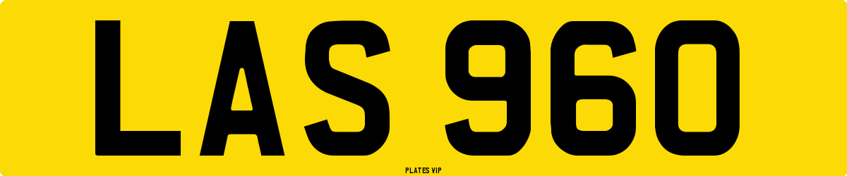 LAS 960 Number Plate